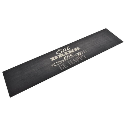 Vidaxl Alfombra De Cocina Lavable Terciopelo Negro 60x300 Cm_0