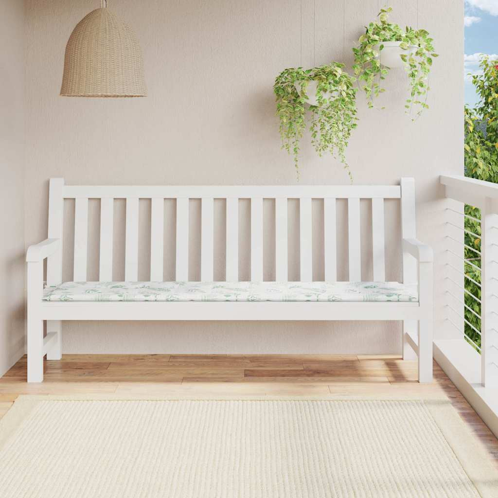 Vidaxl Cojín Para Banco De Jardín Tela Estampado De Hojas 200x50x4 Cm_1