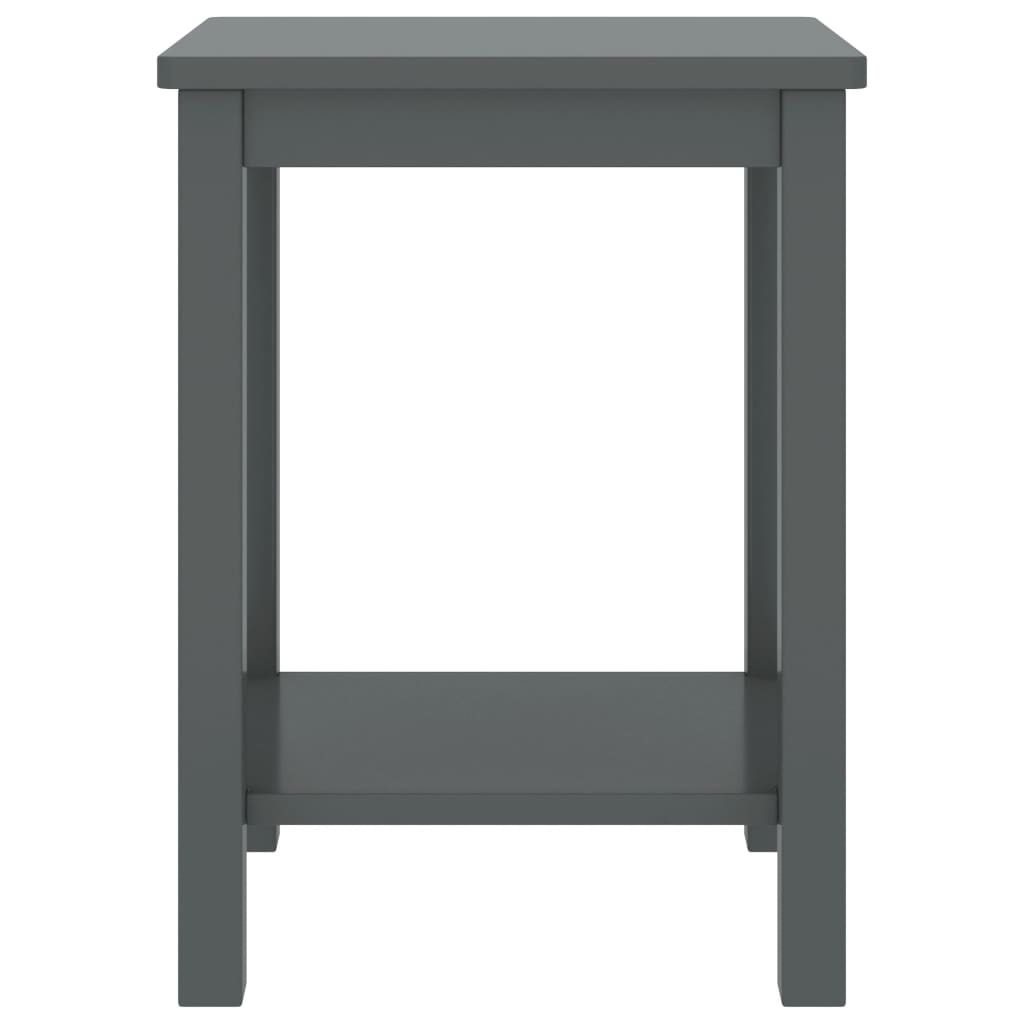 Mesitas De Noche Madera Maciza De Pino Gris Oscuro 35x30x47cm_0