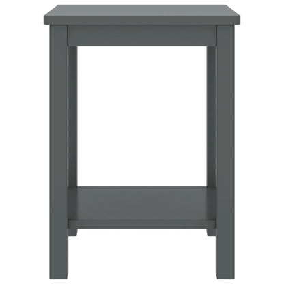Mesitas De Noche Madera Maciza De Pino Gris Oscuro 35x30x47cm_0