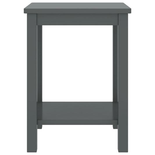 Mesitas De Noche Madera Maciza De Pino Gris Oscuro 35x30x47cm_0