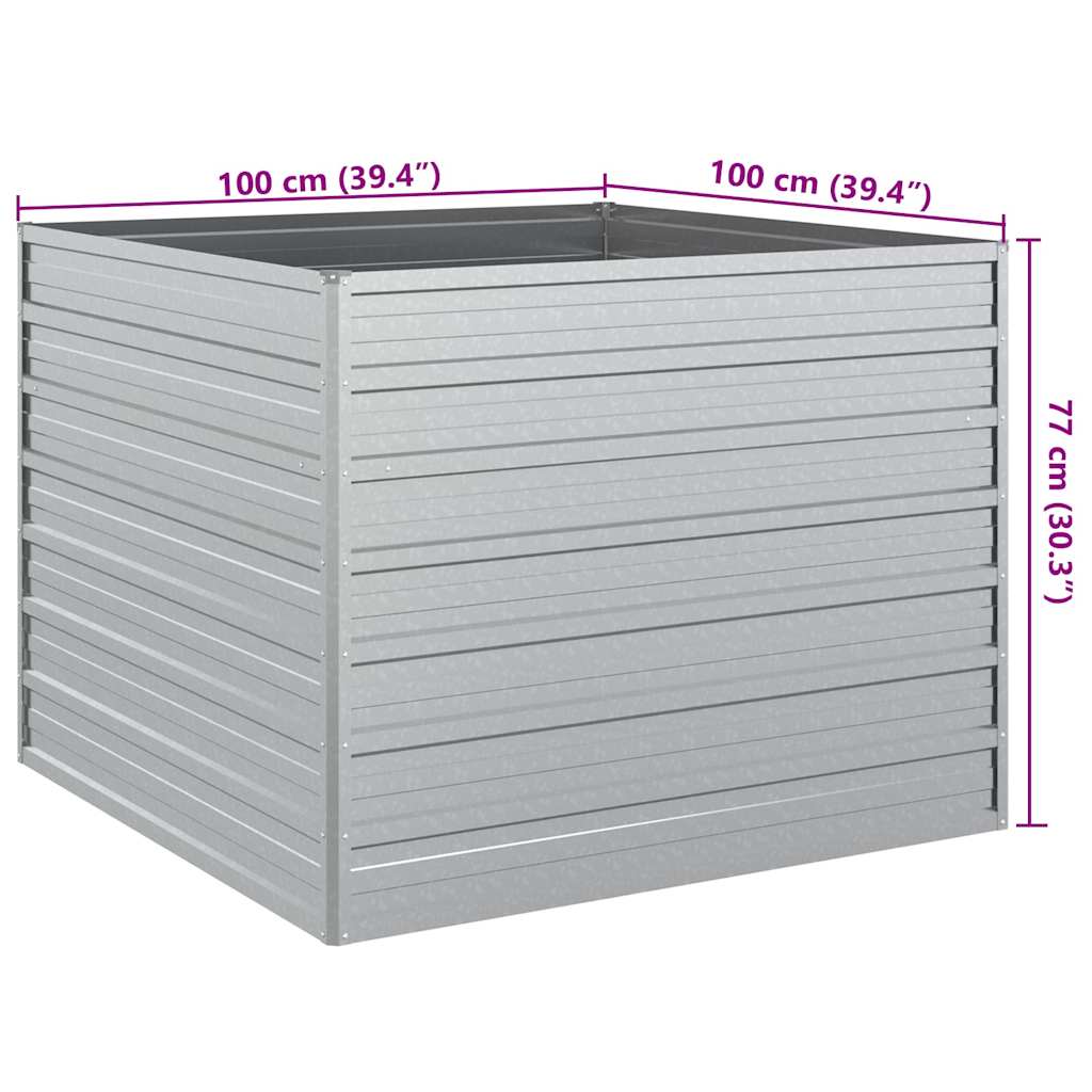 Arriate De Acero Galvanizado Plateado 100x100x77 Cm_5