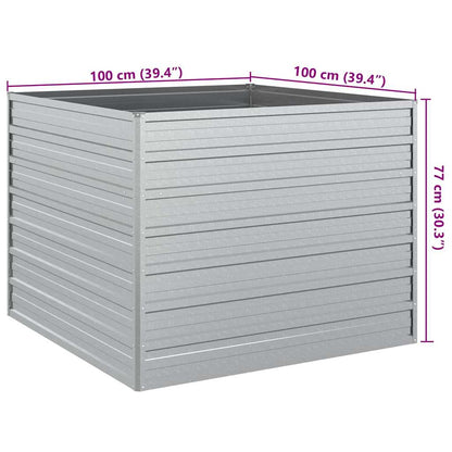 Arriate De Acero Galvanizado Plateado 100x100x77 Cm_5
