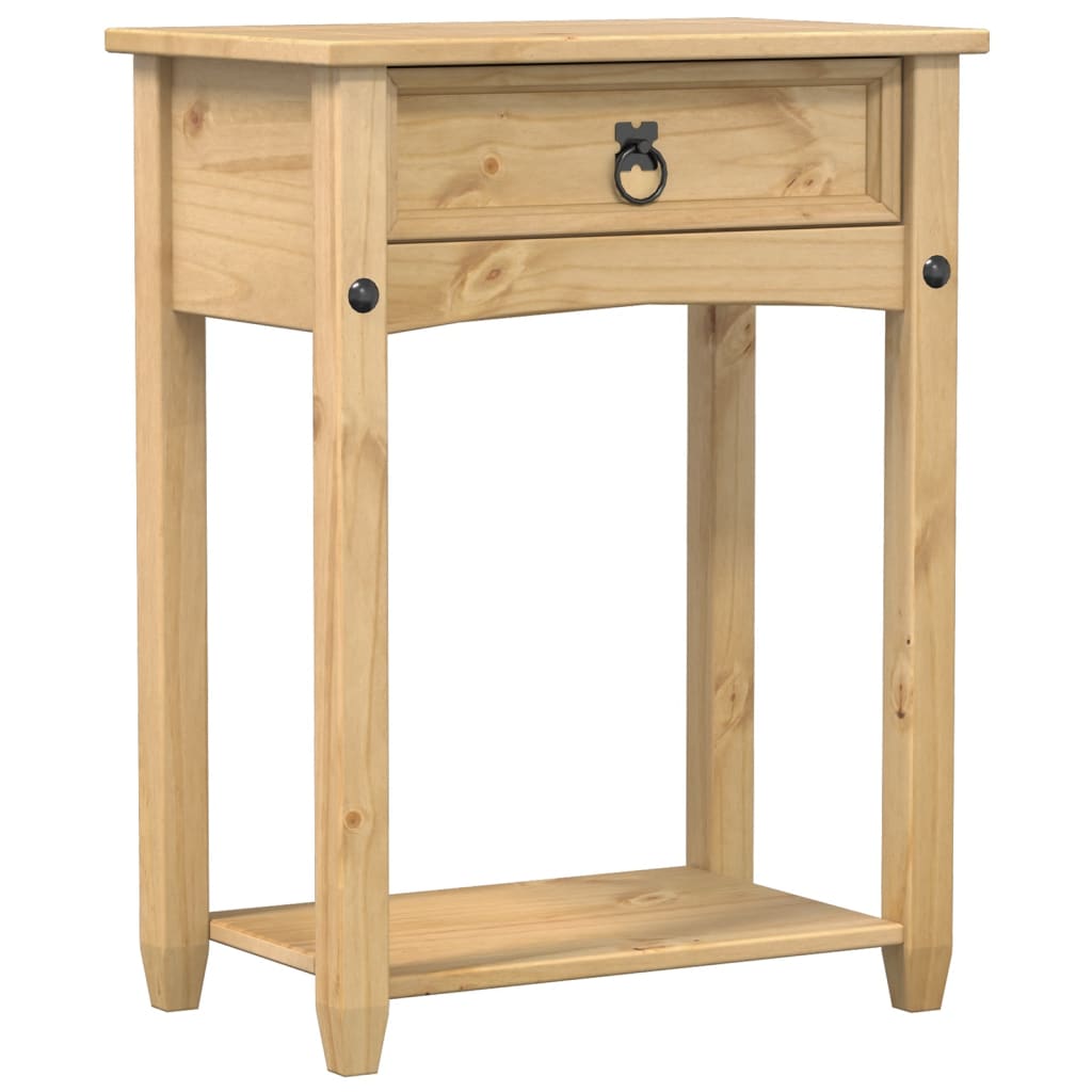 Mesa Consola Corona Madera Maciza De Pino 55x35x73 Cm_0