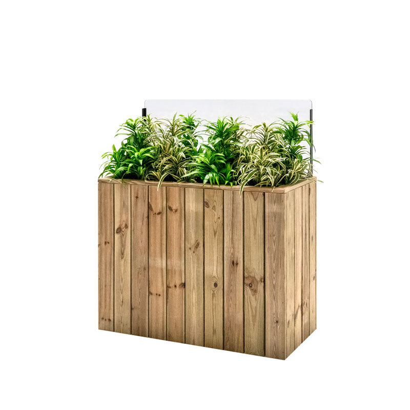 Jardinera Alta De Madera Autoportante Con Cortavientos 40 Cm 100x44,5x80 Cm Hortalia_0