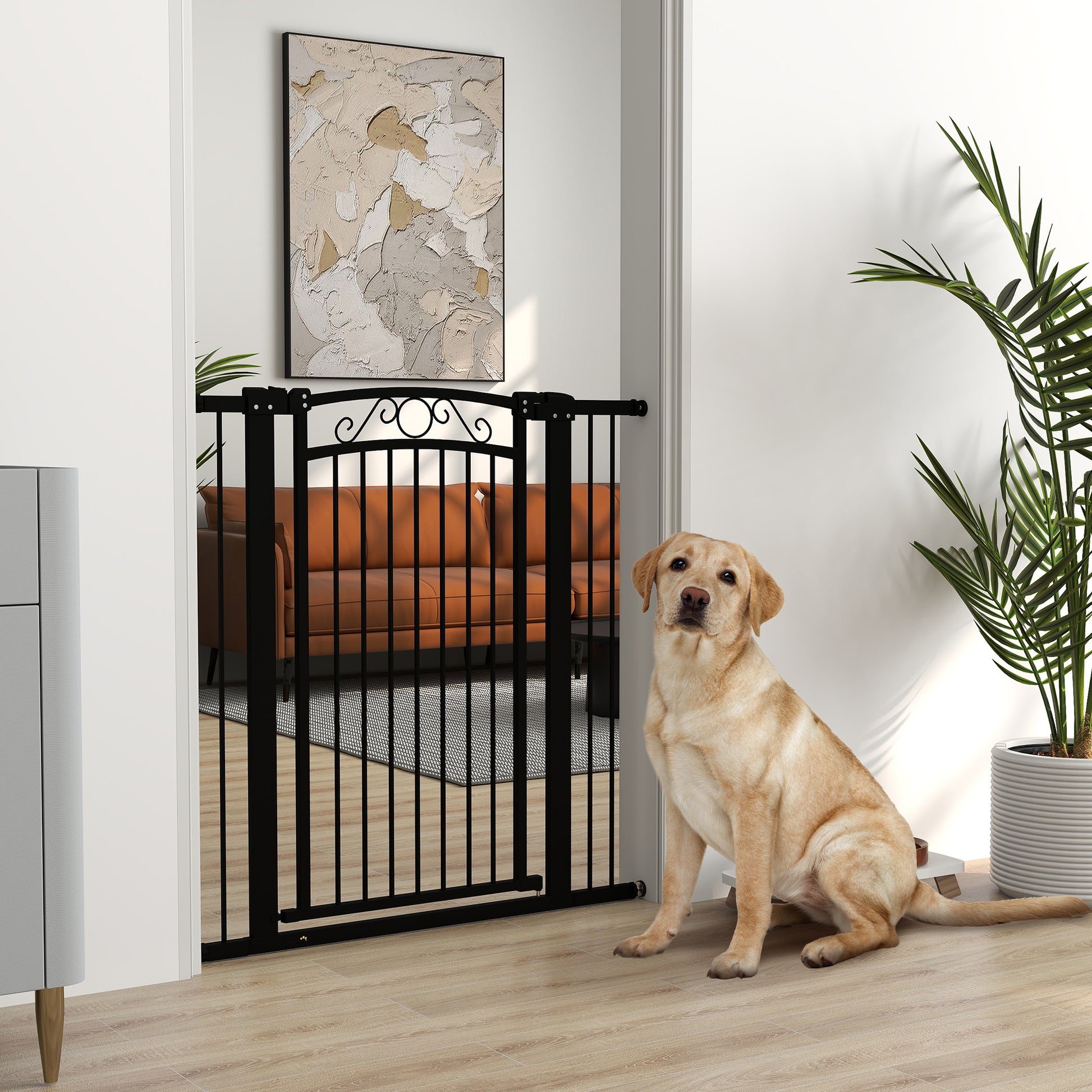 Pawhut Barrera Para Perros Con Cierre Automático_1