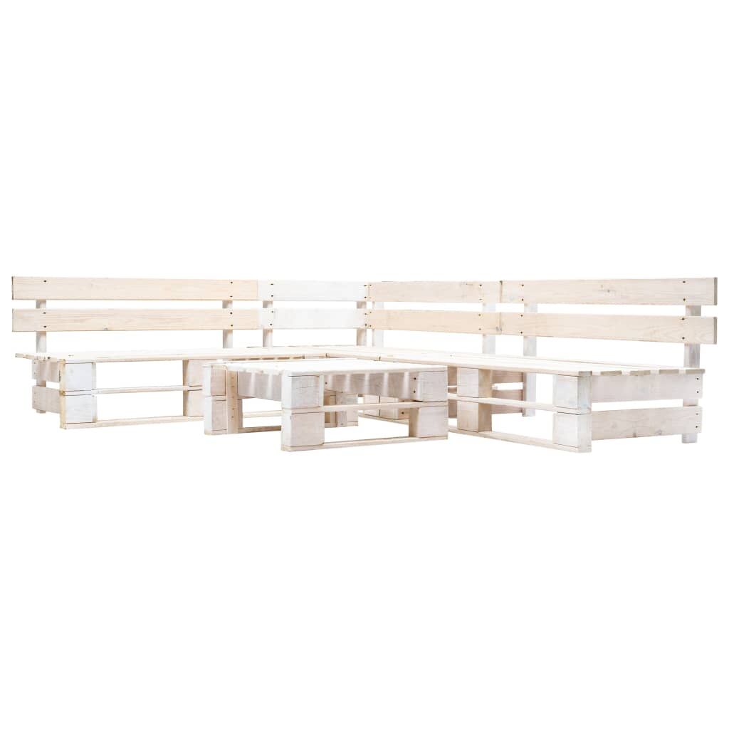 Vidaxl Set De Muebles De Jardín De Palets 4 Piezas Madera Blanco_0