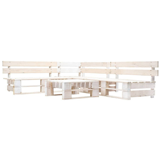 Vidaxl Set De Muebles De Jardín De Palets 4 Piezas Madera Blanco_0