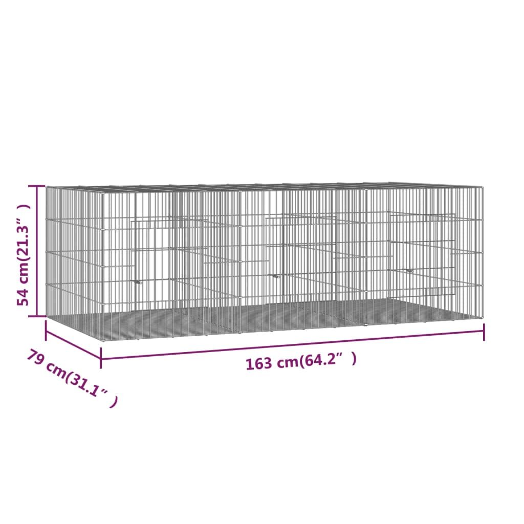 Vidaxl Jaula Para Conejos 3 Paneles Hierro Galvanizado 163x79x54 Cm_2