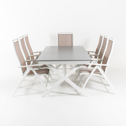 Conjunto De Jardín Mesa Extensible 215-295 Y 8 Sillones De Posiciones_3