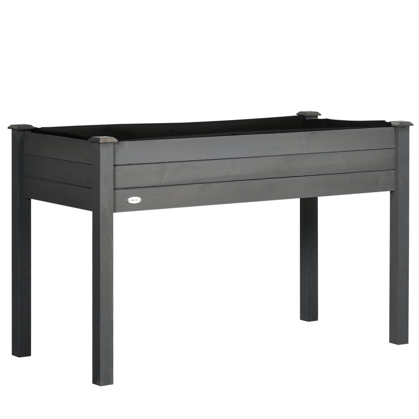 Outsunny Huerto Urbano Elevado De Madera 122,5x56,5x76 Cm Para Cultivos Gris_0