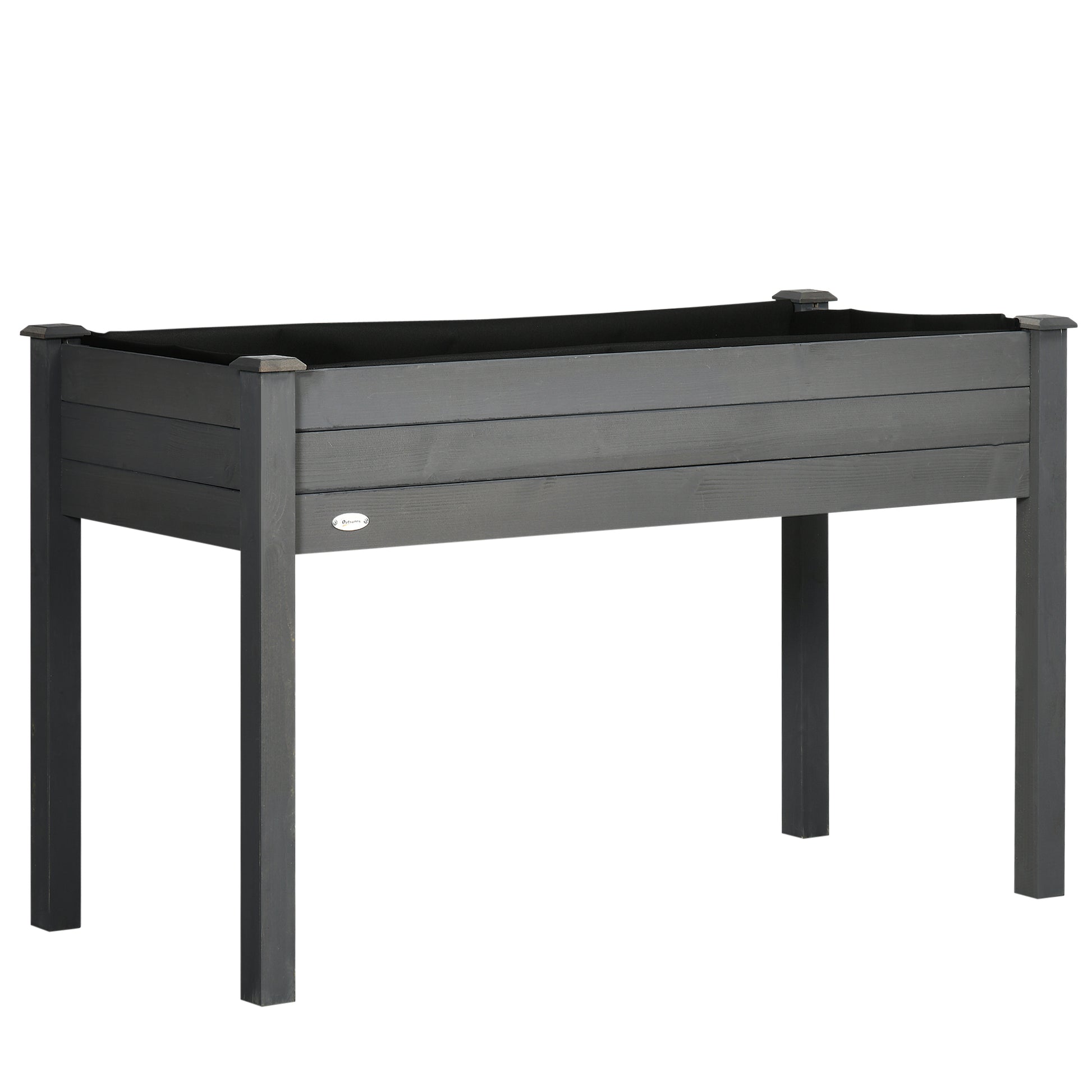 Outsunny Huerto Urbano Elevado De Madera 122,5x56,5x76 Cm Para Cultivos Gris_0