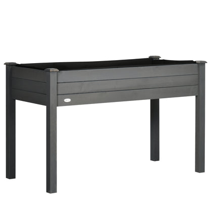 Outsunny Huerto Urbano Elevado De Madera 122,5x56,5x76 Cm Para Cultivos Gris_0