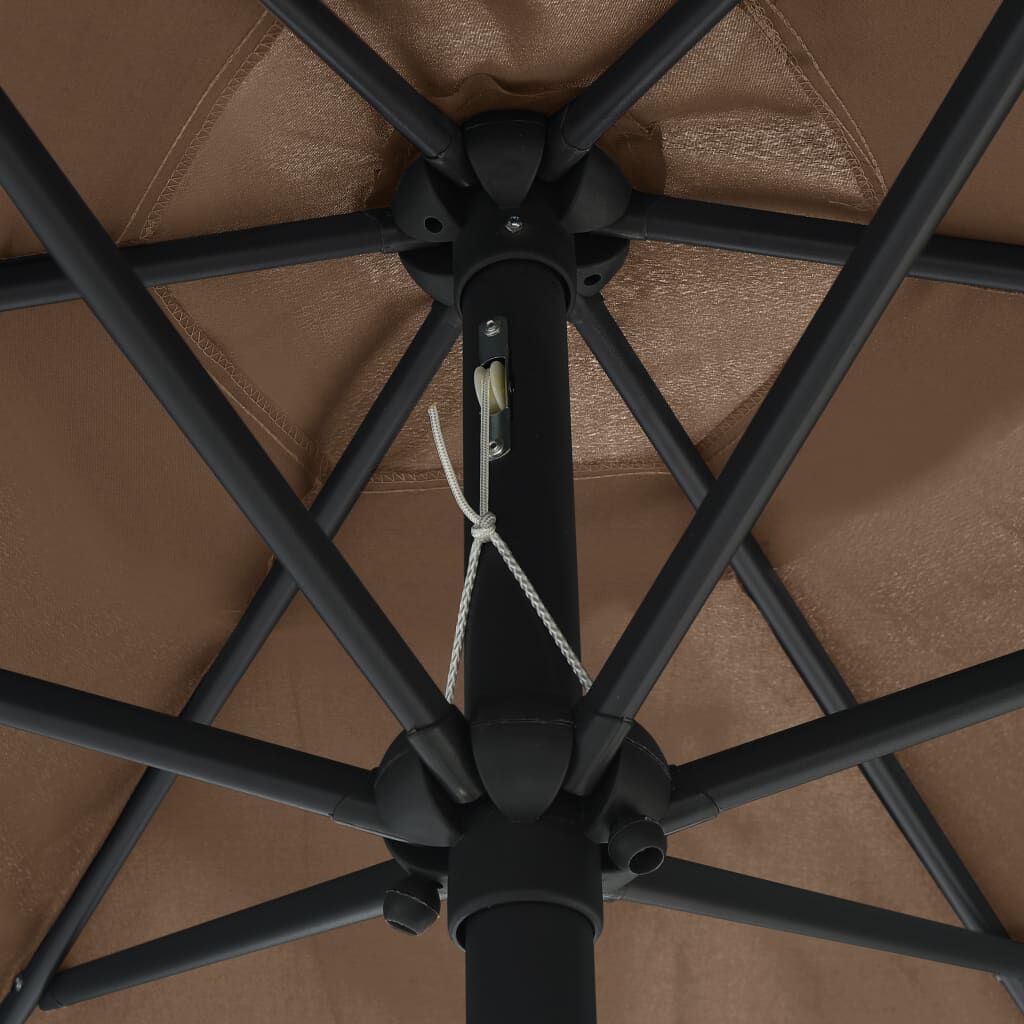 Vidaxl Sombrilla De Jardín Con Luces Led Palo De Aluminio Taupe 270 Cm_4