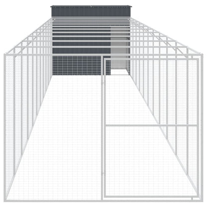 Caseta Perros Con Corral Acero Galvanizado Gris 214x1273x181 Cm_2