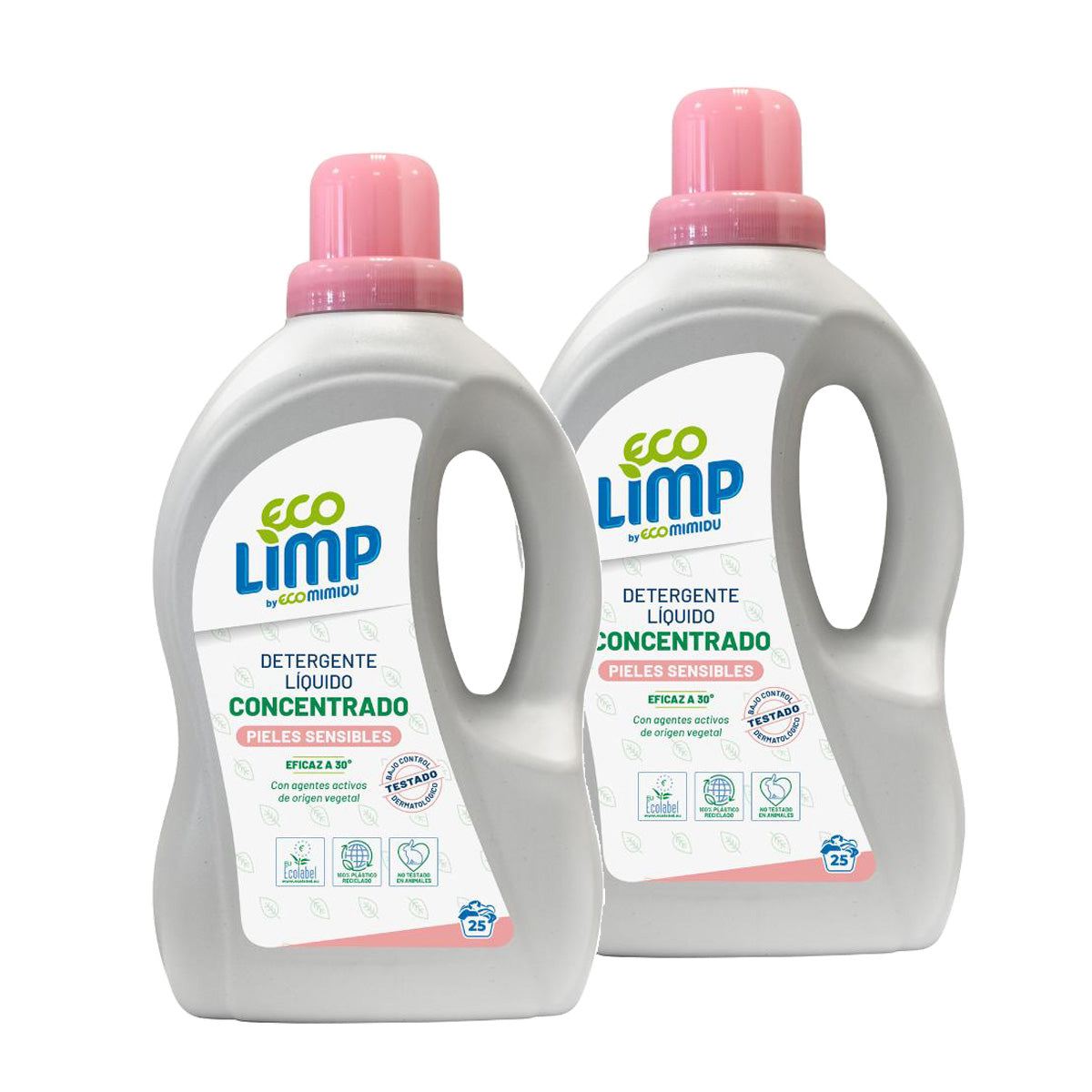 Pack 2x Detergente Liquido Pieles Sensibles Mimidu ECO 25 dosis