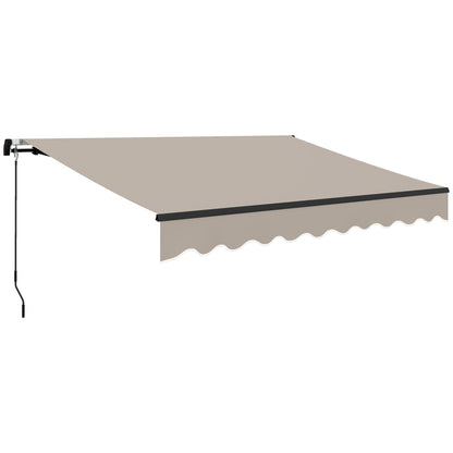 Outsunny Toldo Manual Retráctil 360x220 Cm Protección Uv30+ Crema_0