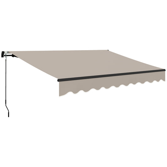 Outsunny Toldo Manual Retráctil 360x220 Cm Protección Uv30+ Crema_0