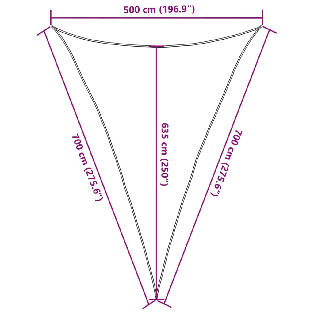 Vidaxl Toldo De Vela Poliéster Oxford 100% Arena 5x7x7 M_2