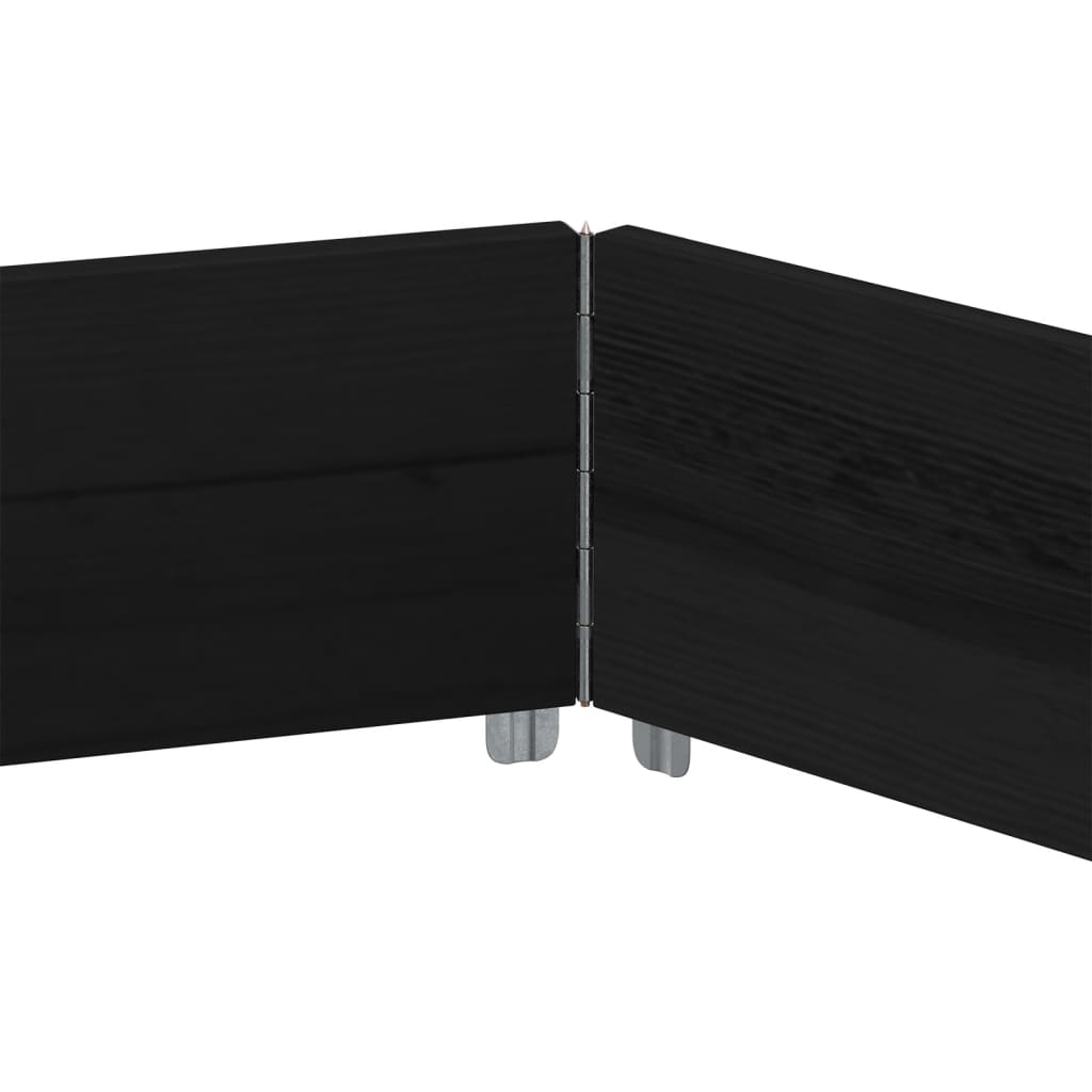 Arriate Elevado Hexagonal Madera Maciza Pino Negro 160x160 Cm_4