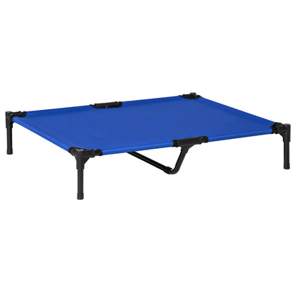 Pawhut Cama Elevada Para Perros Refrescante Y Transpirable 92x76x18 Cm Azul_0