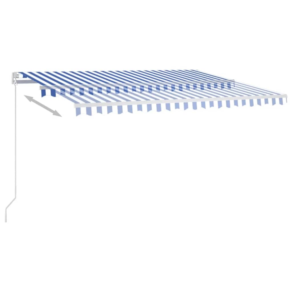Toldo Manual Retráctil Azul Y Blanco 450x350 Cm_5