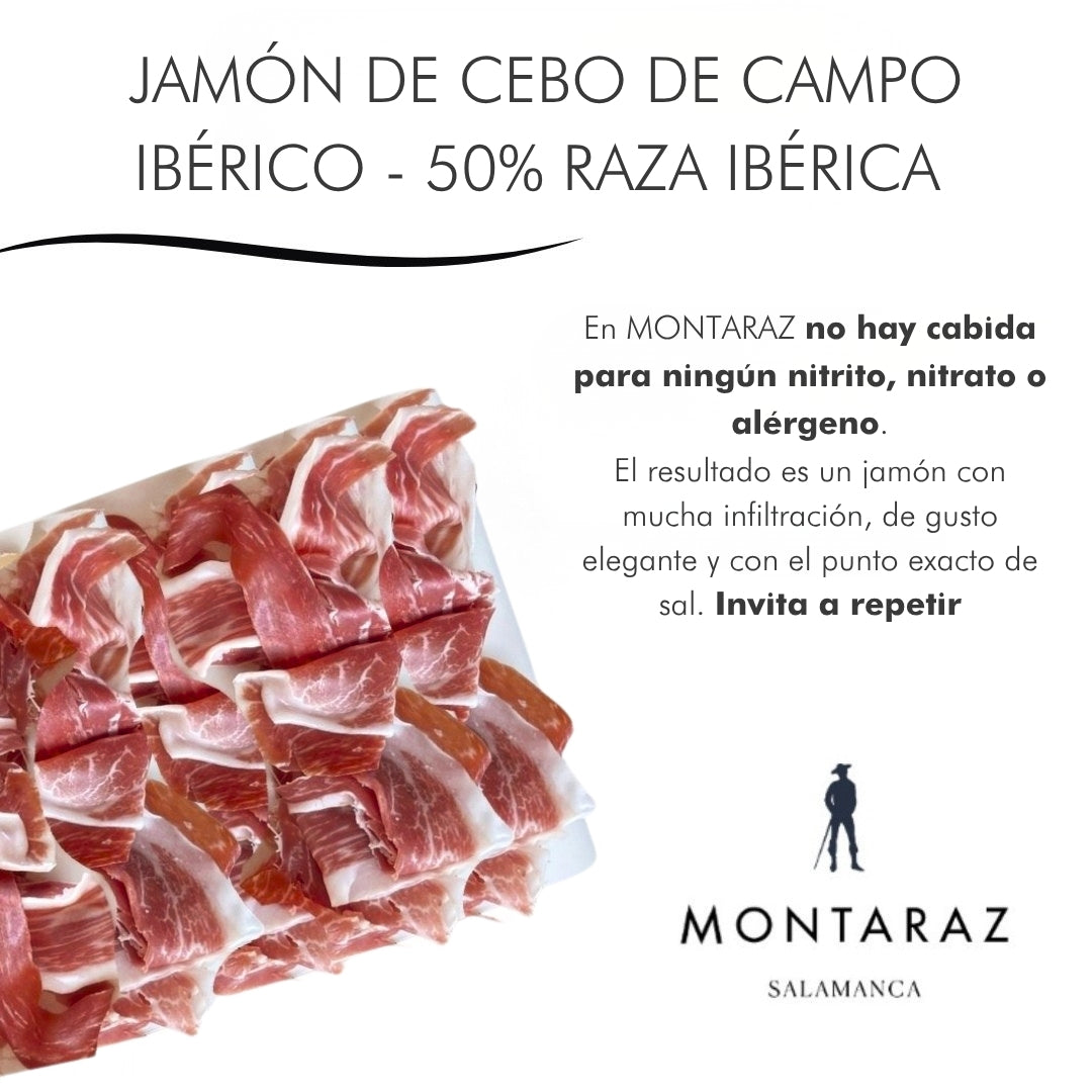 Montaraz® Caja Regalo Gourmet | 7 Loncheados De Jamón De Cebo De Campo Ibérico 50% Raza Ibérica Envasados Al Vacío 700g_1