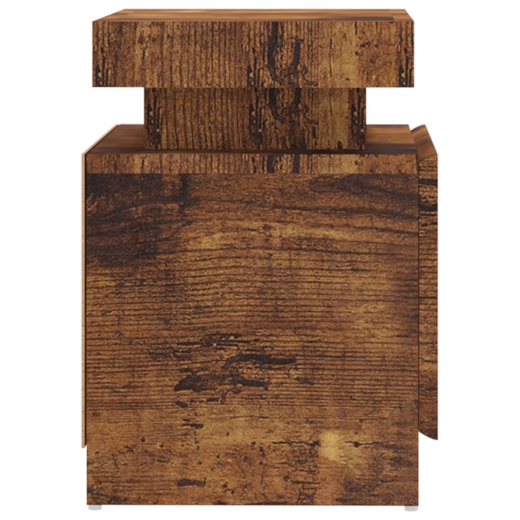 Mesita De Noche Madera De Ingeniería Roble Ahumado 45x35x52 Cm_3
