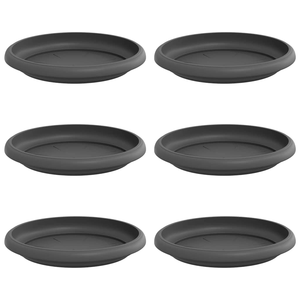 Bandeja Redonda Para Flores 6 Uds. Negro Ø 15,5 X 2 Cm Plástico_0