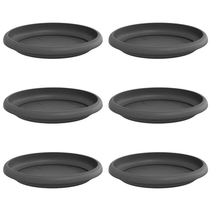 Bandeja Redonda Para Flores 6 Uds. Negro Ø 15,5 X 2 Cm Plástico_0