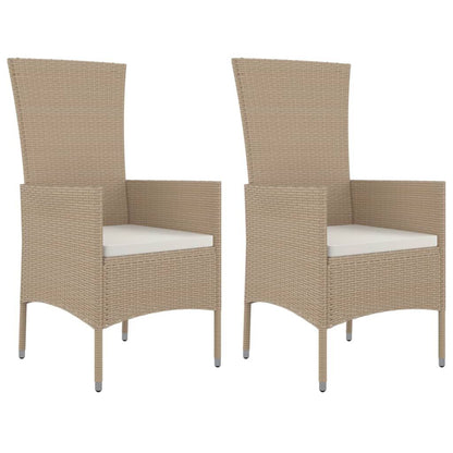 Vidaxl Sillas De Jardín Con Cojines 2 Unidades Ratán Sintético Beige_0