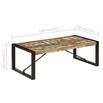 Mesa De Centro Madera Maciza Reciclada 120x60x40 Cm_4