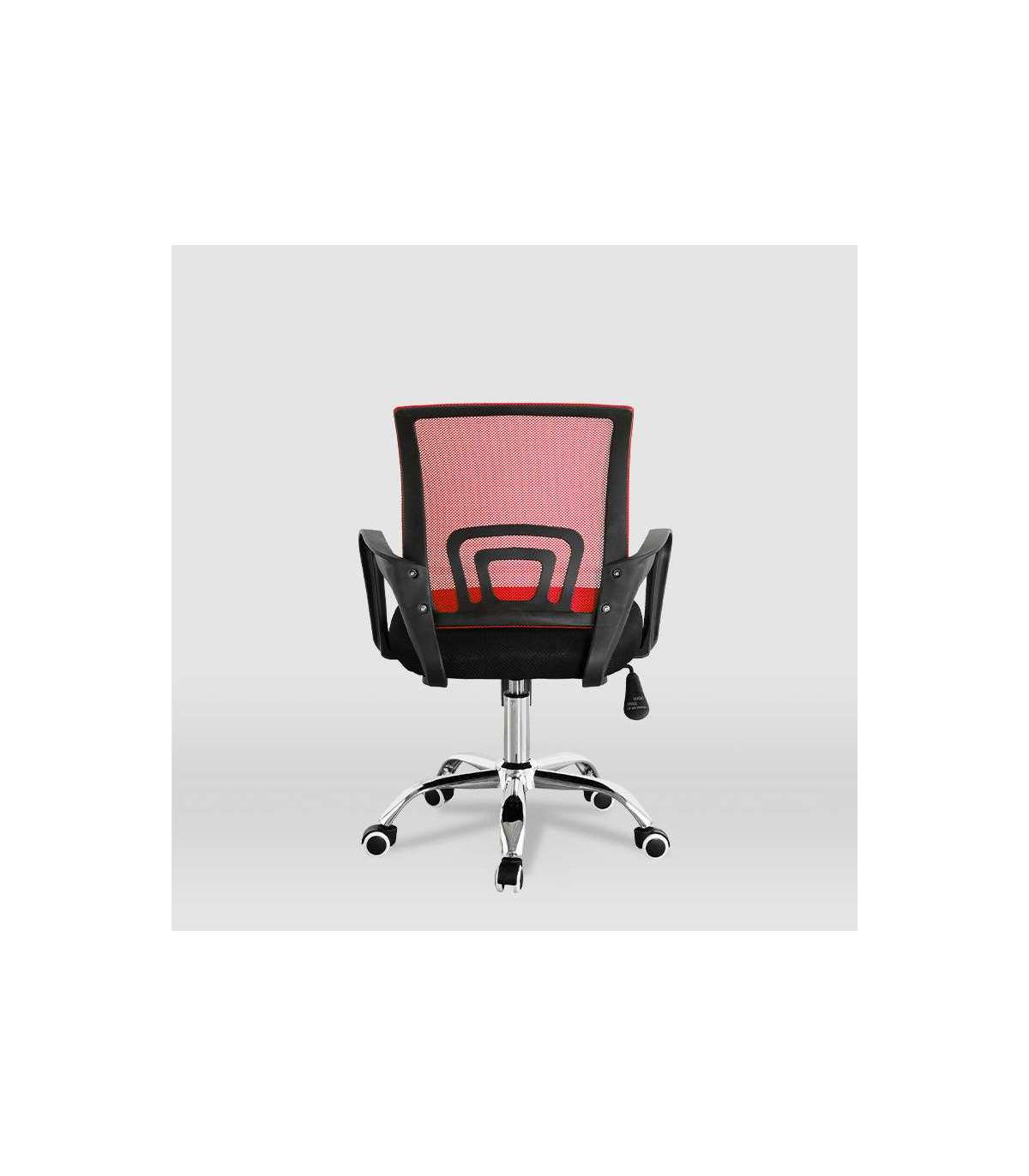 Silla De Estudio Juvenil Martina En Rojo Y Negro. Alto: 88-98, Ancho: 57, Fondo: 53.5_2