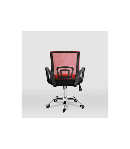 Silla De Estudio Juvenil Martina En Rojo Y Negro. Alto: 88-98, Ancho: 57, Fondo: 53.5_2