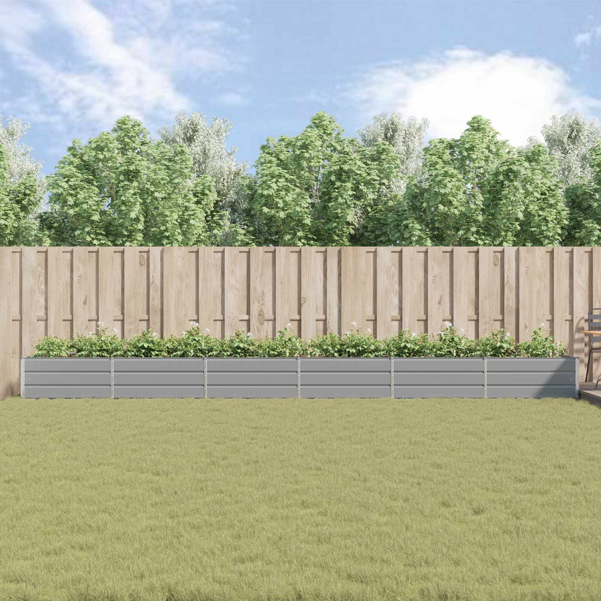 Jardinera Gris Claro 580 X 100 X 45 Cm Acero Galvanizado_3