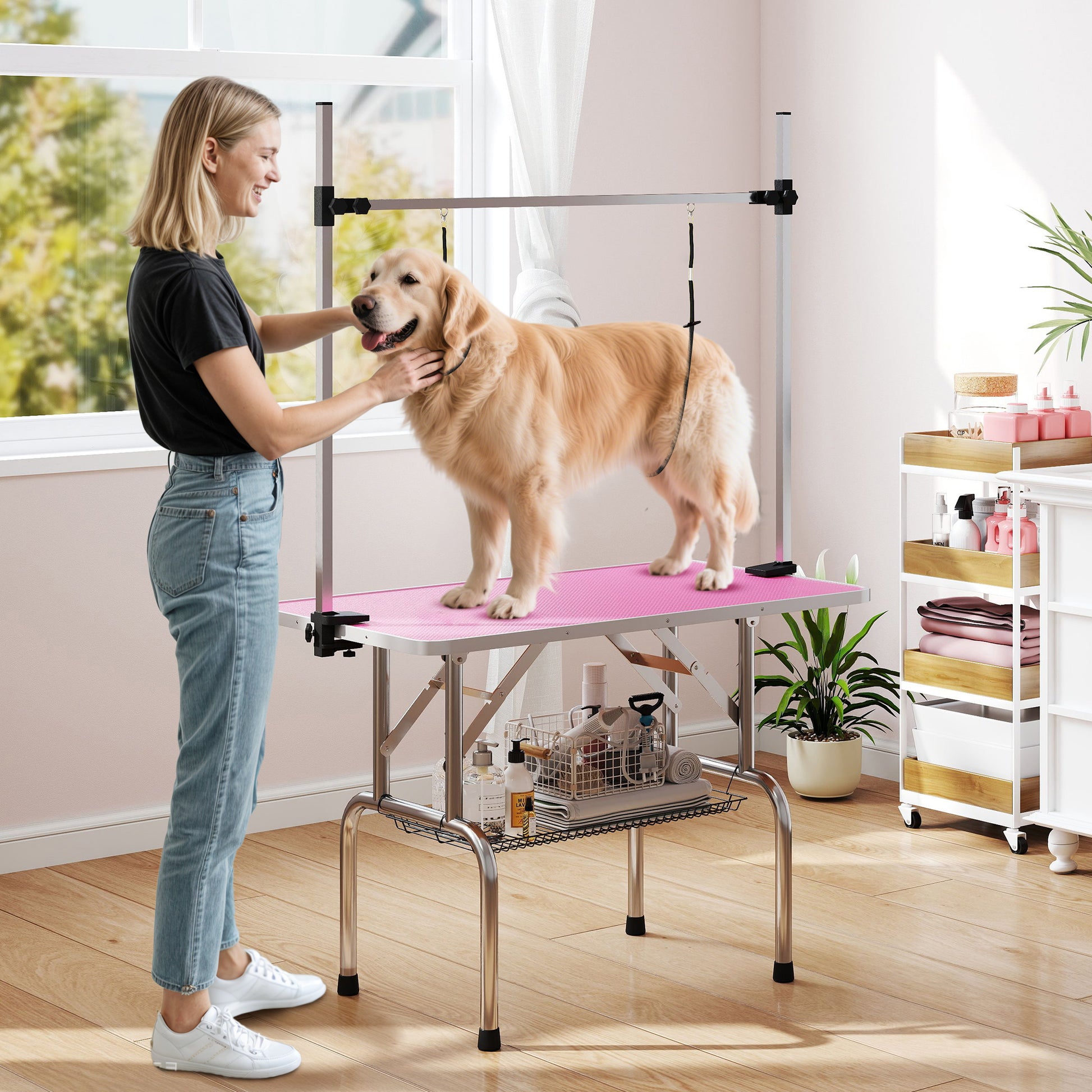 Pawhut Mesa De Peluquería Canina Plegable_1