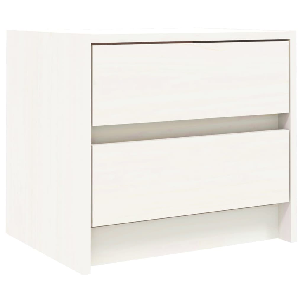 Mesitas De Noche 2 Uds Madera Maciza Pino Blanco 40x31x35,5 Cm_3