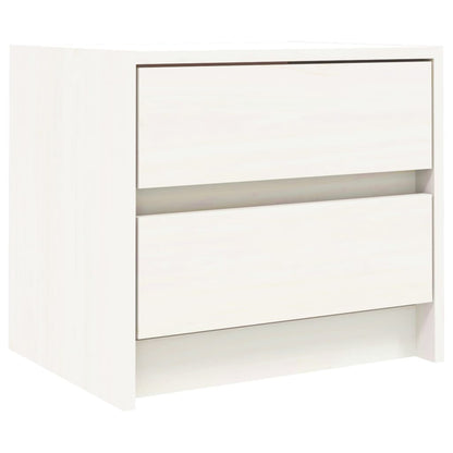Mesitas De Noche 2 Uds Madera Maciza Pino Blanco 40x31x35,5 Cm_3