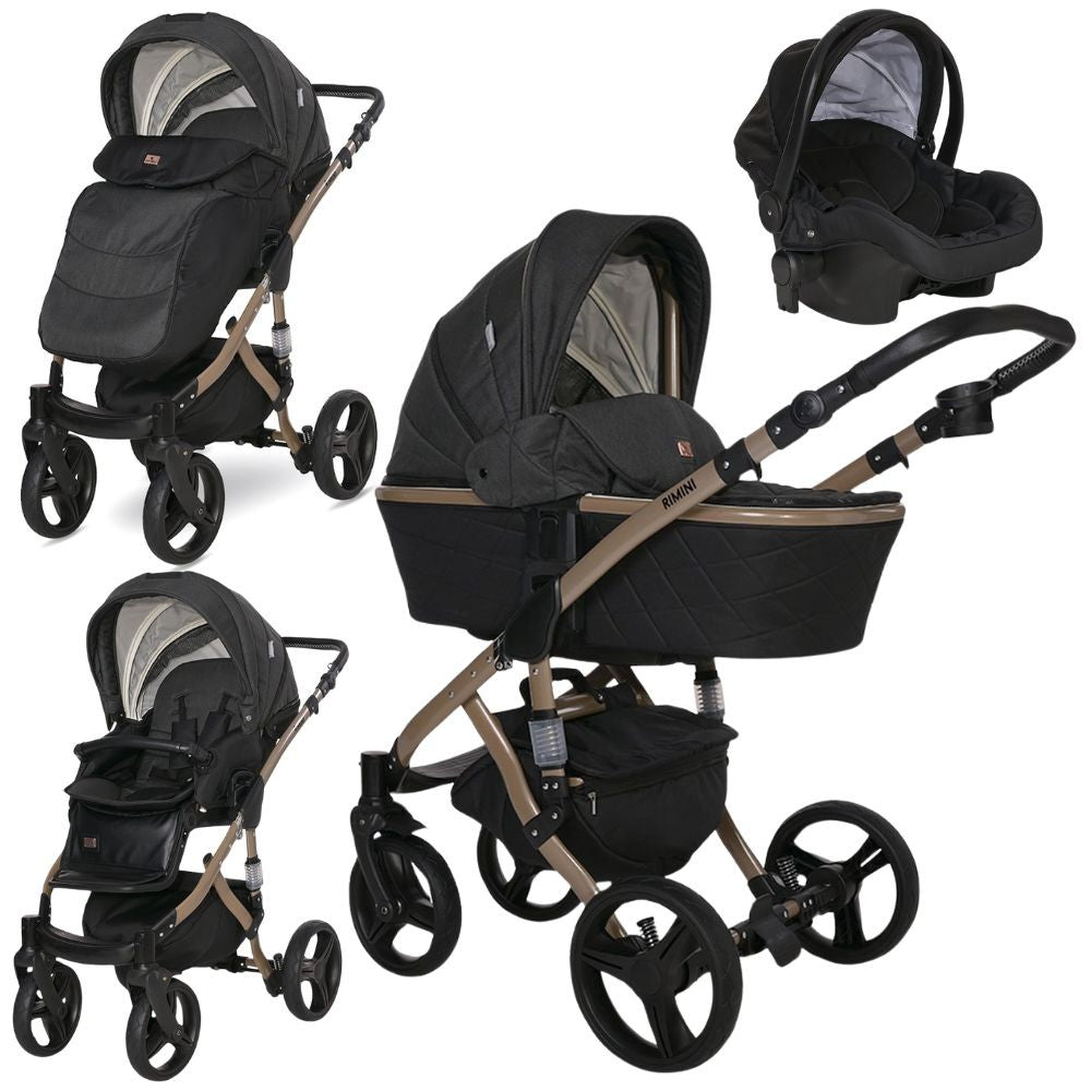 Carrito De Bebé Trio Rimini Premium Hasta 15 Kg Black_0