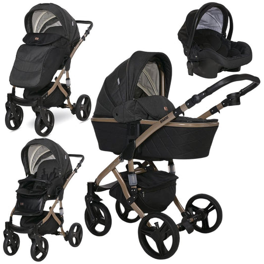 Carrito De Bebé Trio Rimini Premium Hasta 15 Kg Black_0