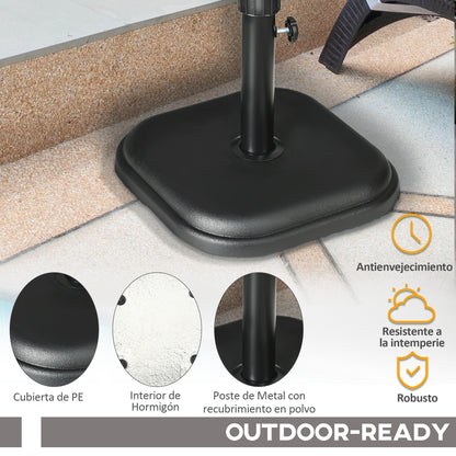 Outsunny Base De Sombrilla Peso 11 Kg Para Mástil De Ø32-38 Mm 36x36x31 Cm Negro_5