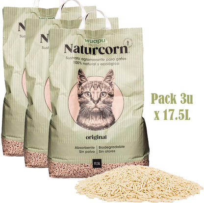 Sustrato Absorbente Wuapu Naturcorn Original En Pelet Biodegradable Para Gato 1 U 6l_3