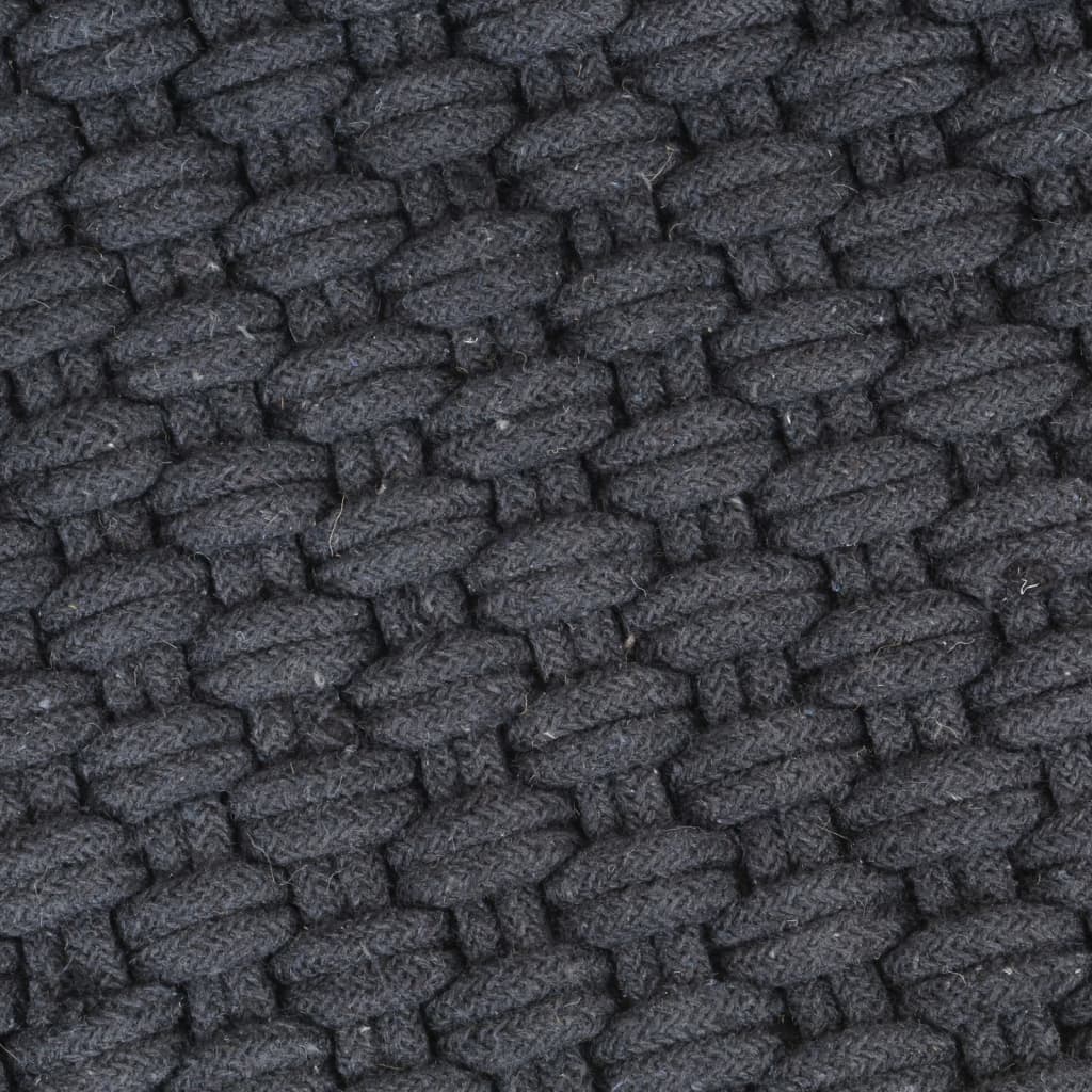 Alfombra Rectangular Algodón Antracita 120x180 Cm / Vetonek_4