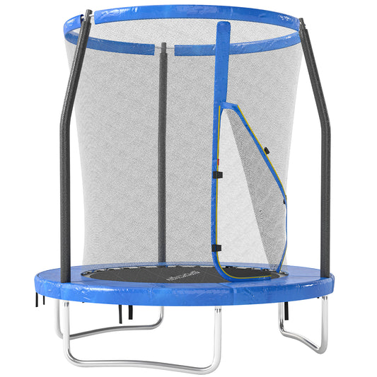 Sportnow Cama Elástica Infantil Ø183 Cm Con Red De Seguridad Y Funda Azul_0