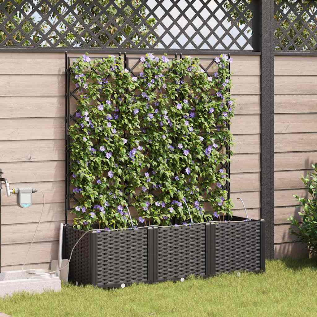 Vidaxl Jardineras Negro 120 X 40 X 142 Cm Acero_1