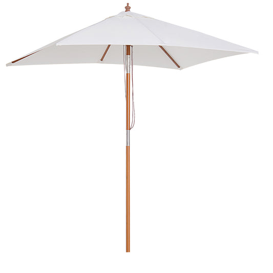 Outsunny Sombrilla De Jardín Rectangular 200x150x235 Cm Anti-uv Crema_0