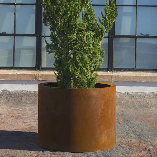 Jardinera Cilindro Acero Corten / Unidad / Ø 95.5 Cm / 50 Cm_0