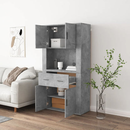 Aparador Alto Madera Contrachapada Gris Hormigón_2