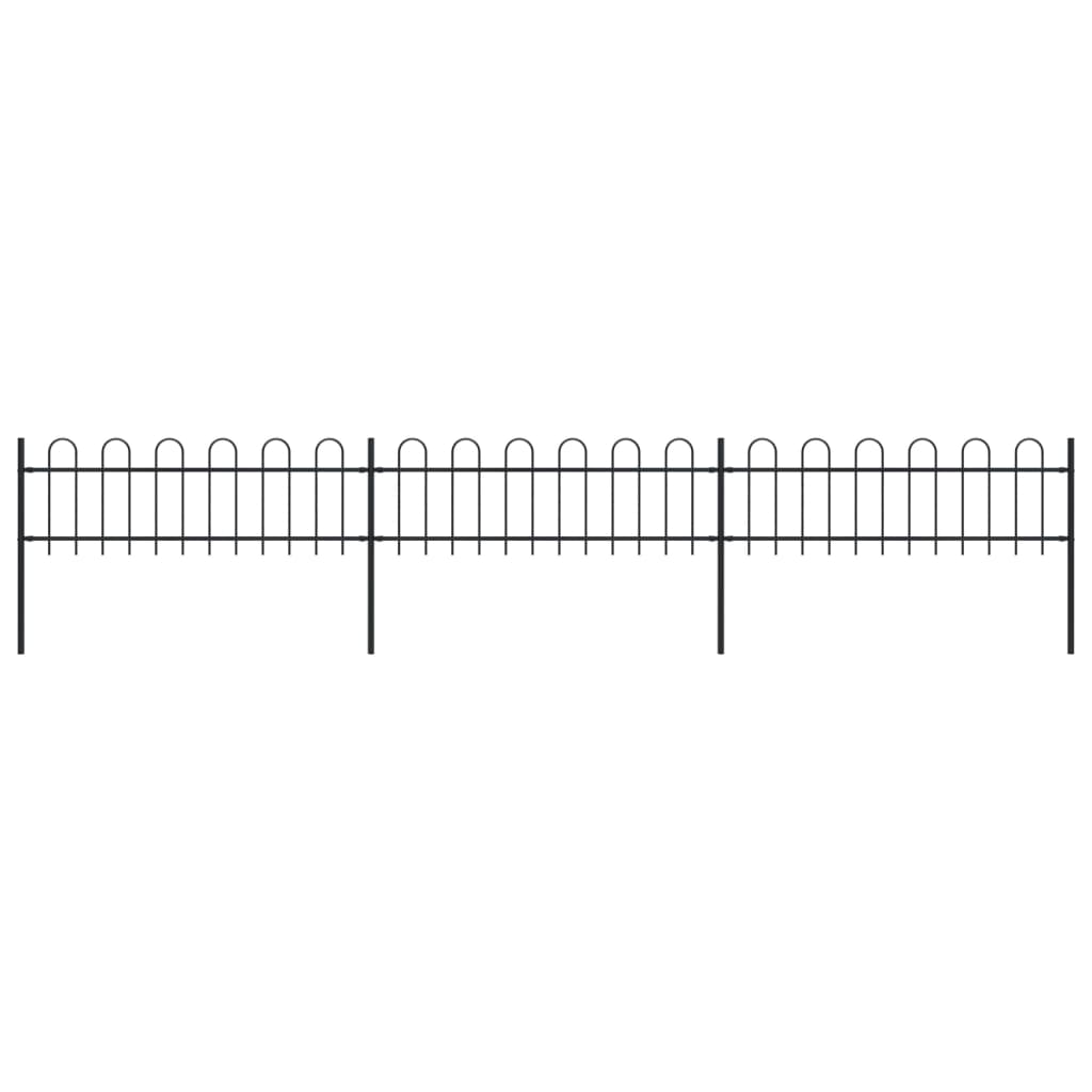 Valla De Jardín Con Puntas De Aro Acero Negro 5,1x0,6 M / Vetonek_1