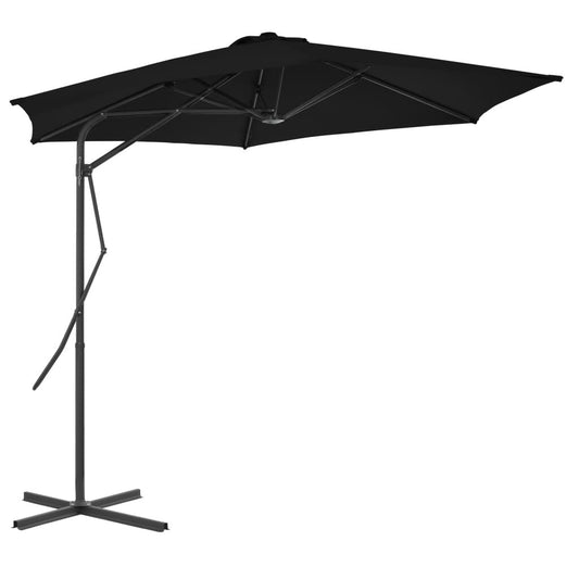 Vidaxl Sombrilla De Jardín Con Palo De Acero Negro 300x230 Cm_0